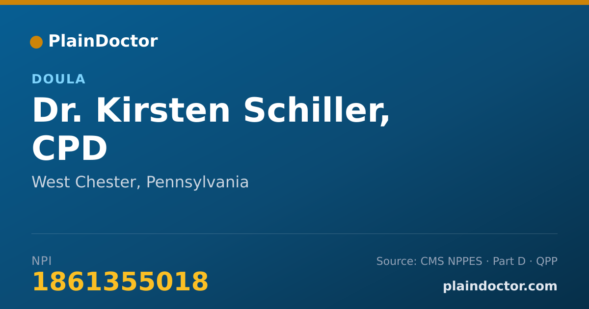 Shareable card for Kirsten Schiller, CPD - Doula, West Chester, PA