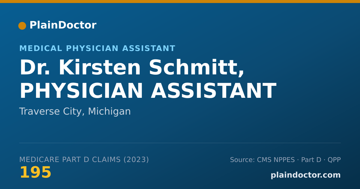 Shareable card for Kirsten Schmitt, PHYSICIAN ASSISTANT - Medical Physician Assistant, Traverse City, MI