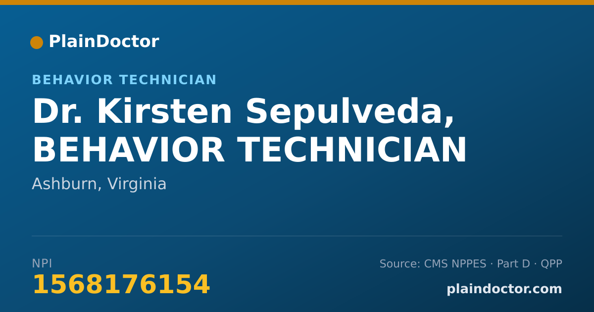 Shareable card for Kirsten Sepulveda, BEHAVIOR TECHNICIAN - Behavior Technician, Ashburn, VA