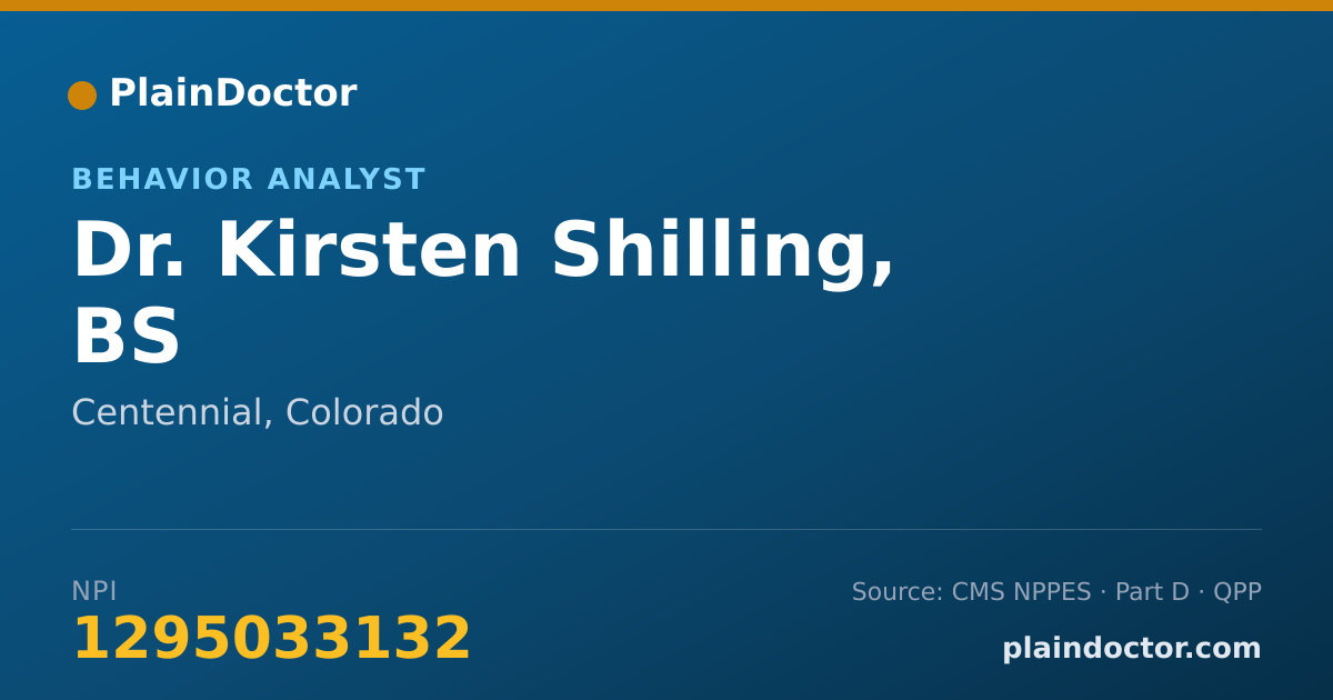 Shareable card for Kirsten Shilling, BS - Behavior Analyst, Centennial, CO