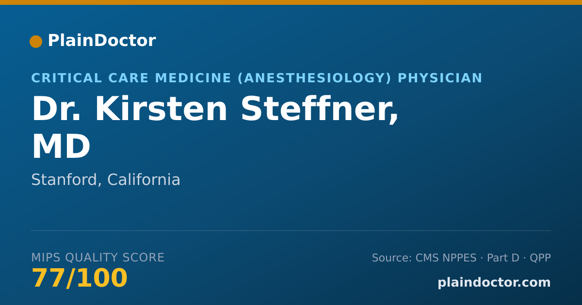 Shareable card for Kirsten Steffner, MD - Critical Care Medicine (Anesthesiology) Physician, Stanford, CA