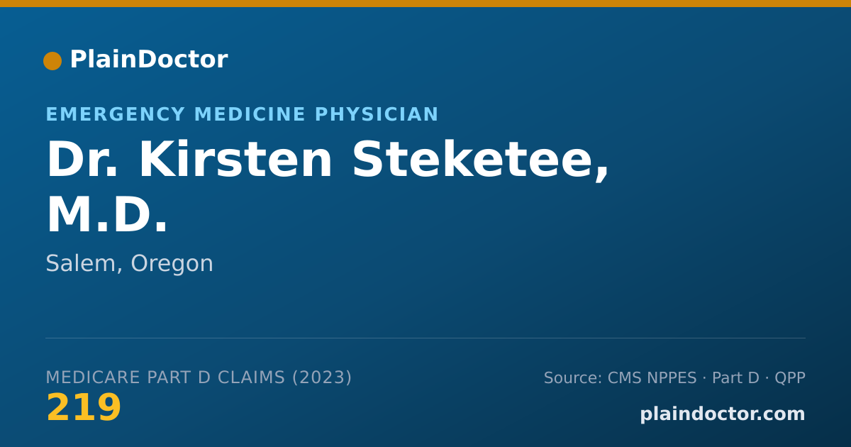 Shareable card for Kirsten Steketee, M.D. - Emergency Medicine Physician, Salem, OR