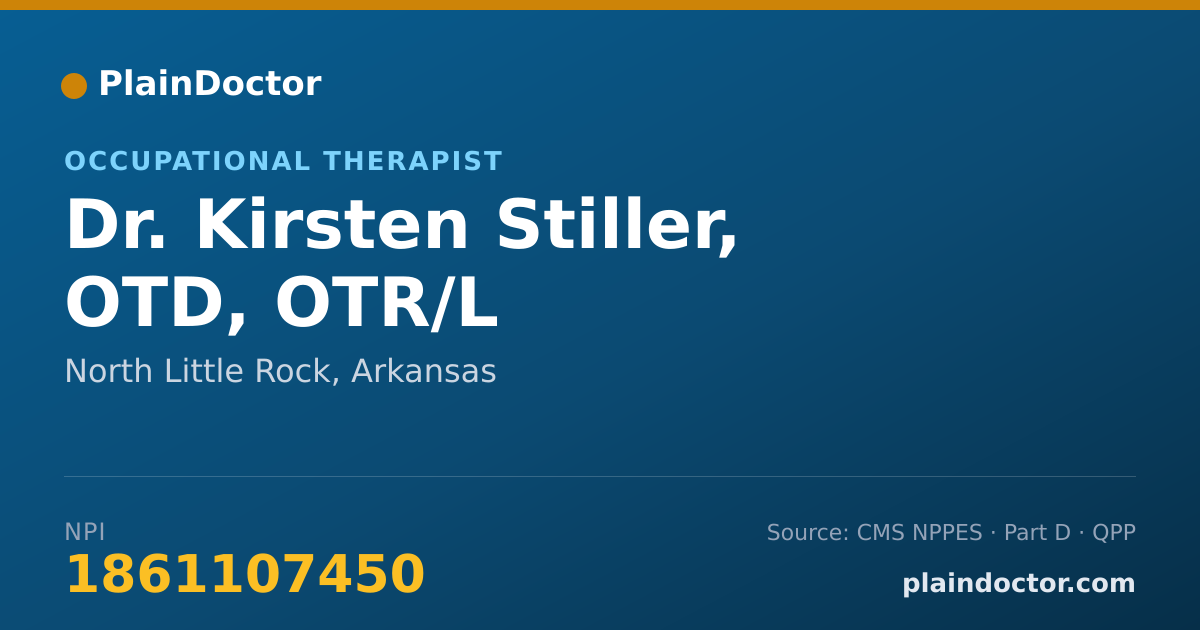 Shareable card for Kirsten Stiller, OTD, OTR/L - Occupational Therapist, North Little Rock, AR