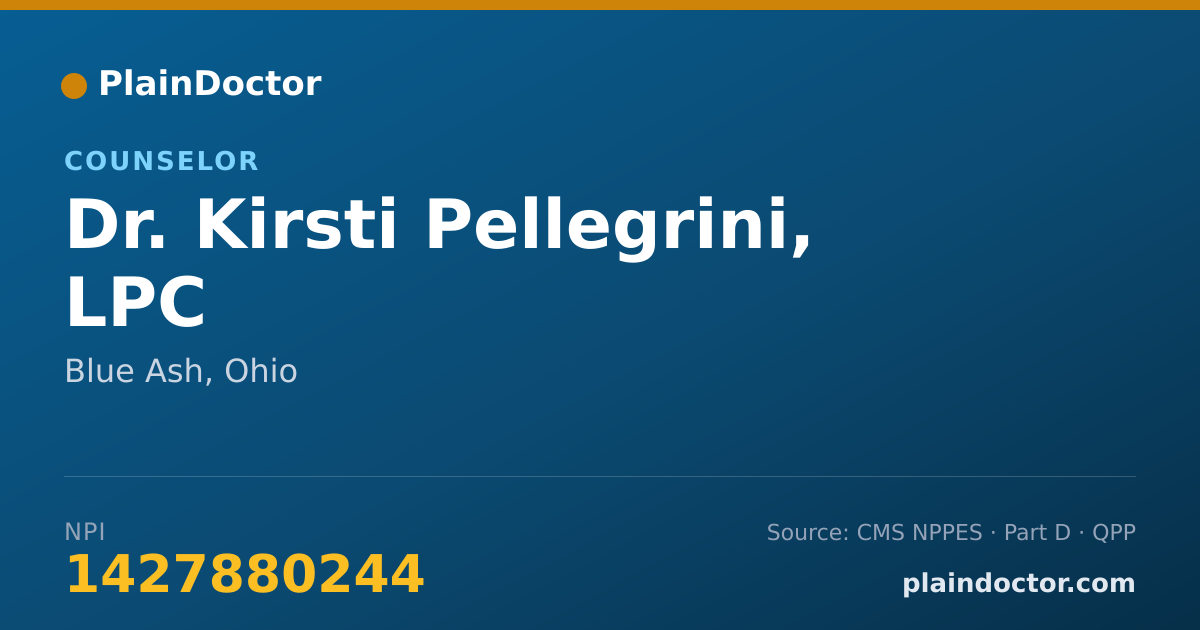 Shareable card for Kirsti Pellegrini, LPC - Counselor, Blue Ash, OH