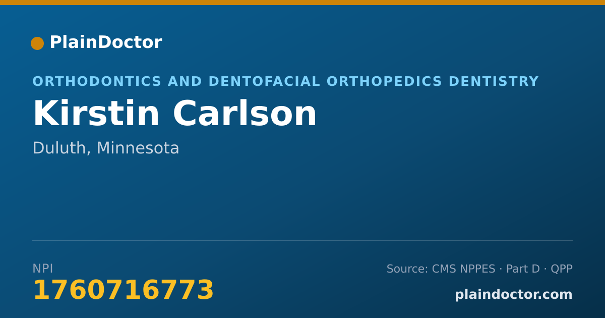 Shareable card for Kirstin Carlson - Orthodontics and Dentofacial Orthopedics Dentistry, Duluth, MN