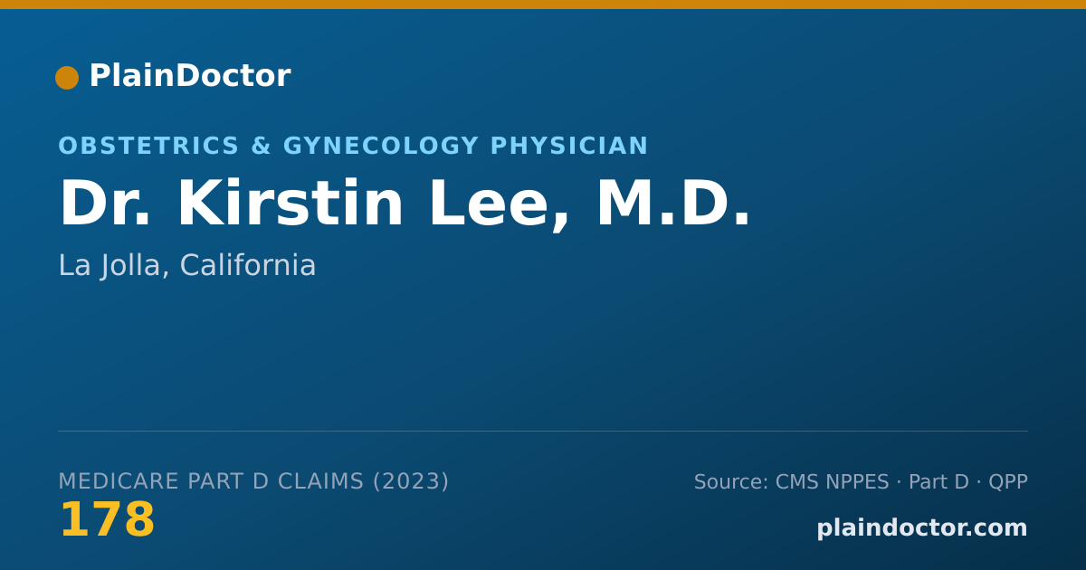 Shareable card for Kirstin Lee, M.D. - Obstetrics & Gynecology Physician, La Jolla, CA