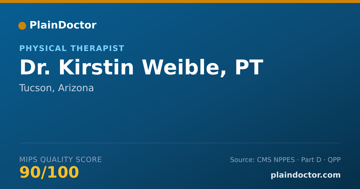 Shareable card for Kirstin Weible, PT - Physical Therapist, Tucson, AZ