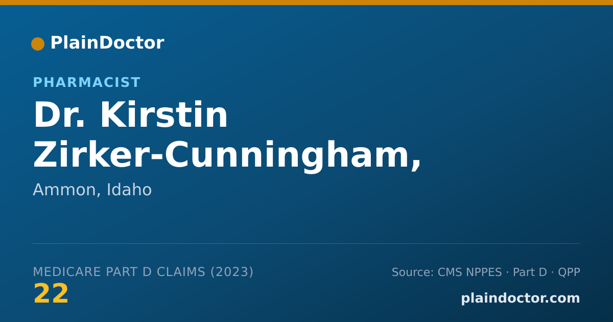 Shareable card for Kirstin Zirker-Cunningham, PHARM D - Pharmacist, Ammon, ID