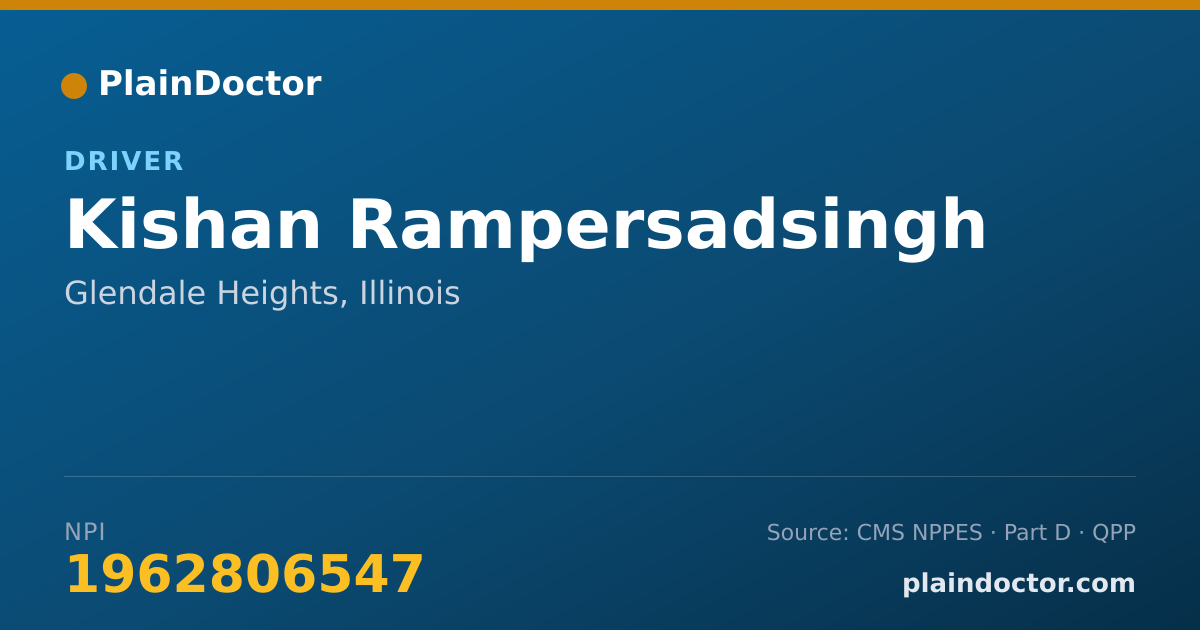 Shareable card for Kishan Rampersadsingh - Driver, Glendale Heights, IL