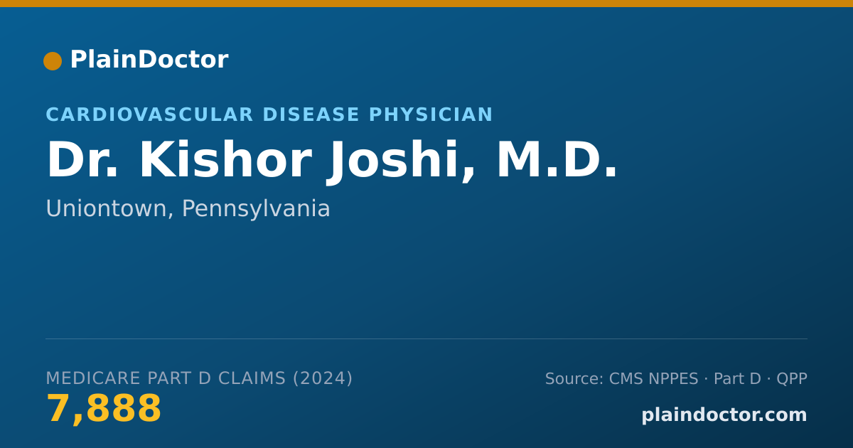 Shareable card for Kishor Joshi, M.D. - Cardiovascular Disease Physician, Uniontown, PA