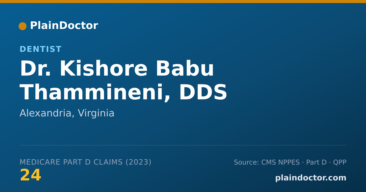 Shareable card for Kishore Babu Thammineni, DDS - Dentist, Alexandria, VA