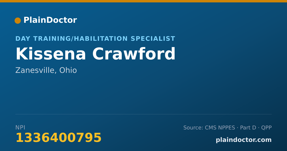 Shareable card for Kissena Crawford - Day Training/Habilitation Specialist, Zanesville, OH