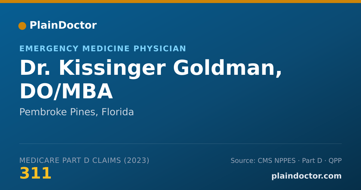 Shareable card for Kissinger Goldman, DO/MBA - Emergency Medicine Physician, Pembroke Pines, FL