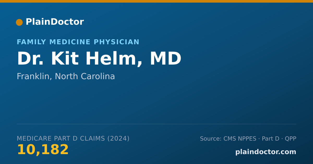 Shareable card for Kit Helm, MD - Family Medicine Physician, Franklin, NC