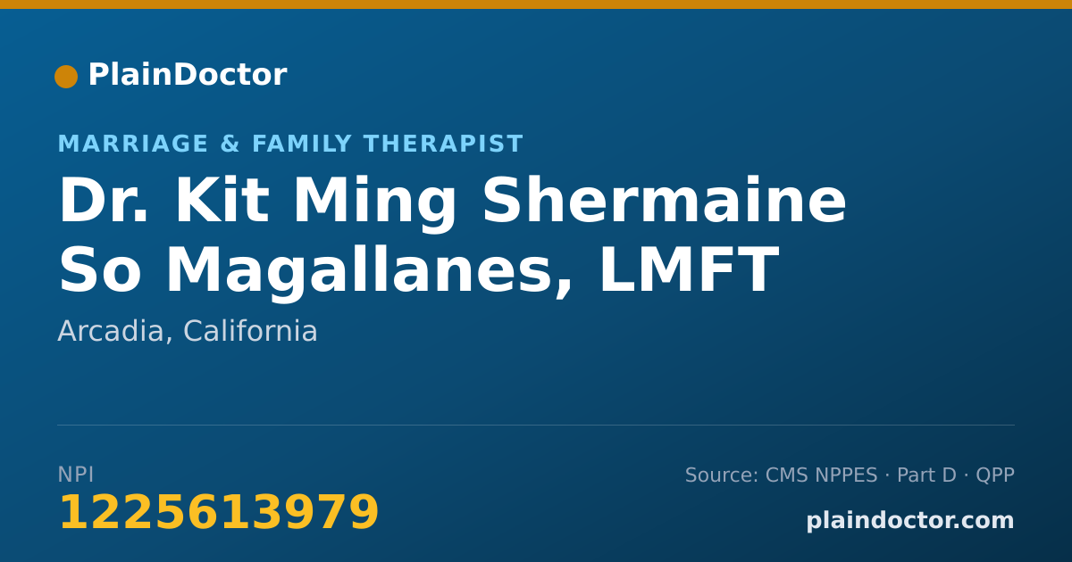 Shareable card for Kit Ming Shermaine So Magallanes, LMFT - Marriage & Family Therapist, Arcadia, CA