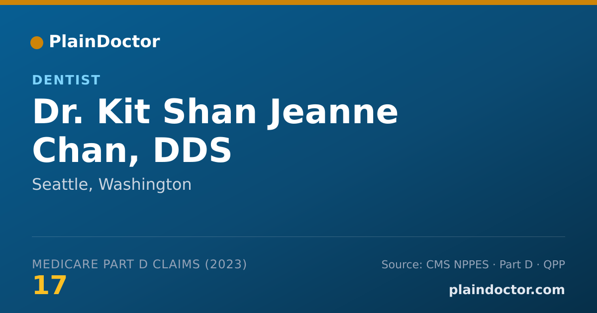 Shareable card for Kit Shan Jeanne Chan, DDS - Dentist, Seattle, WA