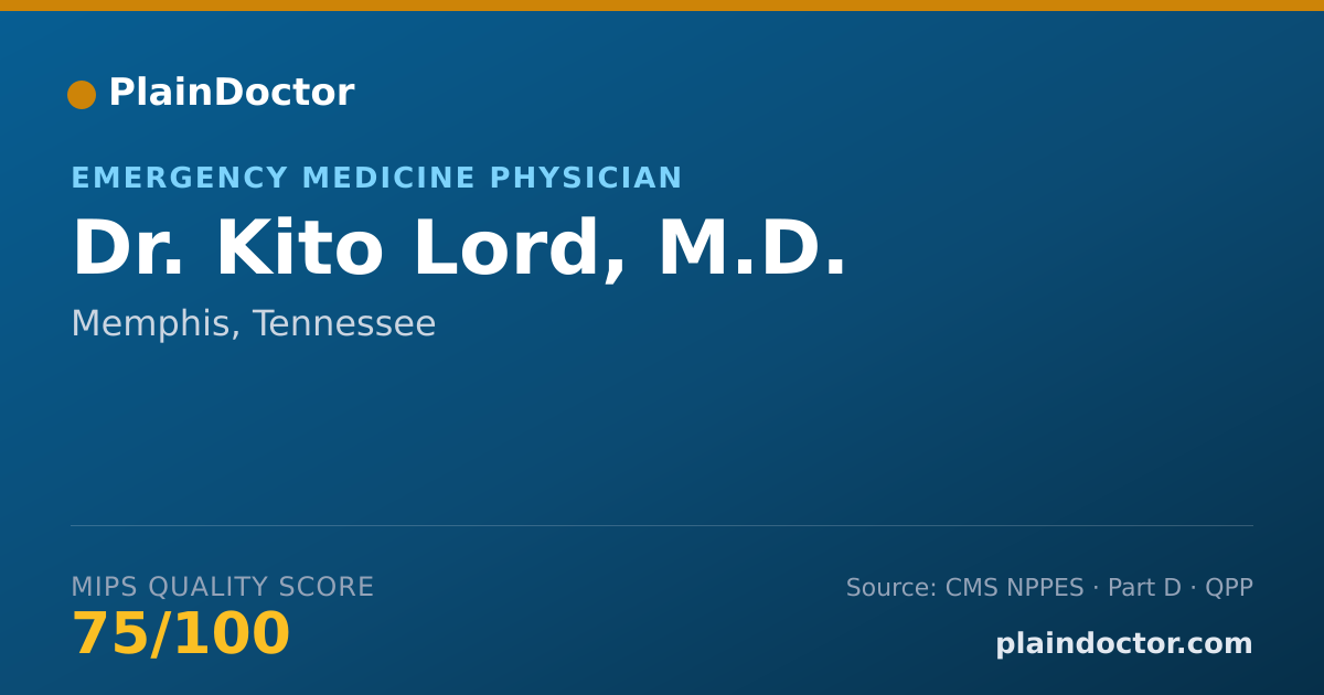 Shareable card for Kito Lord, M.D. - Emergency Medicine Physician, Memphis, TN