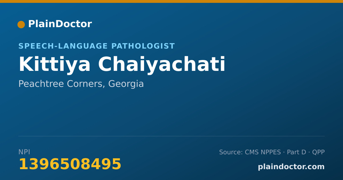 Shareable card for Kittiya Chaiyachati - Speech-Language Pathologist, Peachtree Corners, GA