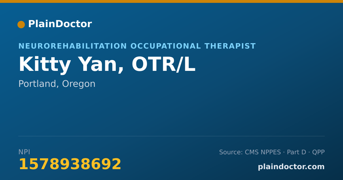 Shareable card for Kitty Yan, OTR/L - Neurorehabilitation Occupational Therapist, Portland, OR