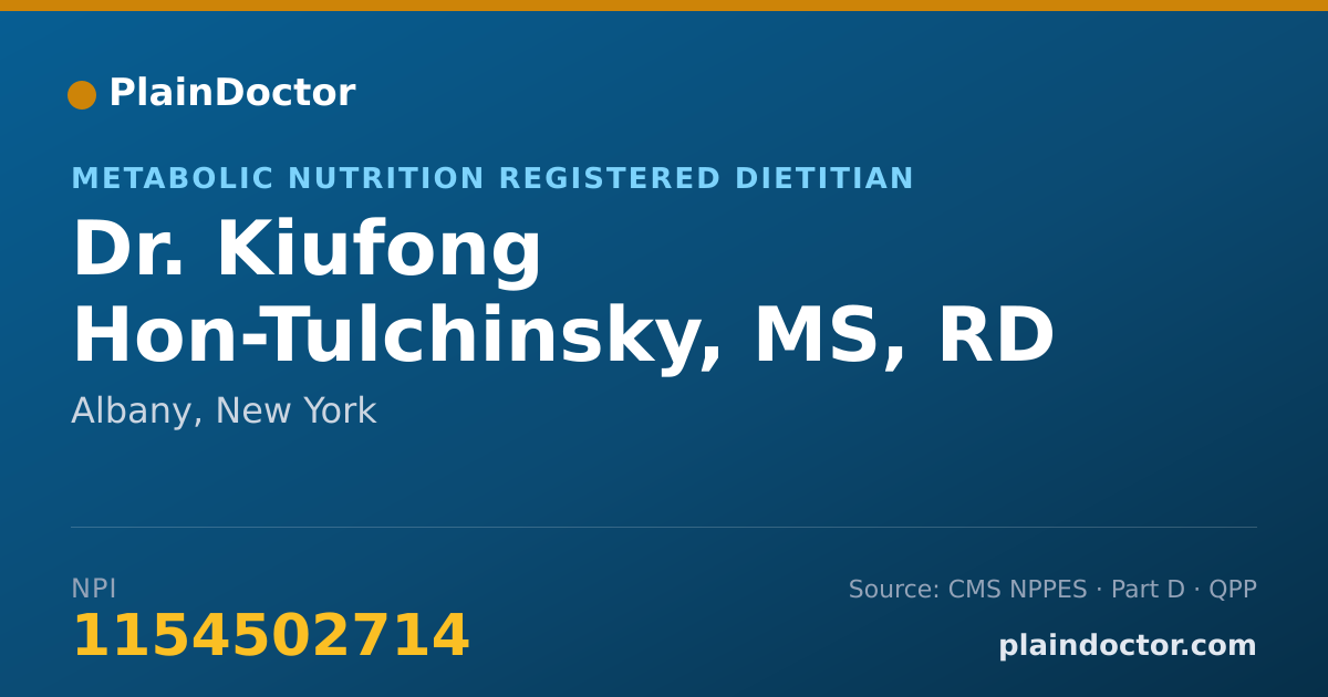 Shareable card for Kiufong Hon-Tulchinsky, MS, RD - Metabolic Nutrition Registered Dietitian, Albany, NY