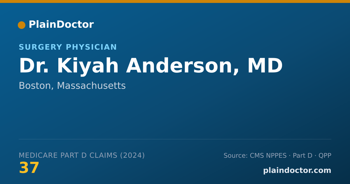 Shareable card for Kiyah Anderson, MD - Surgery Physician, Boston, MA