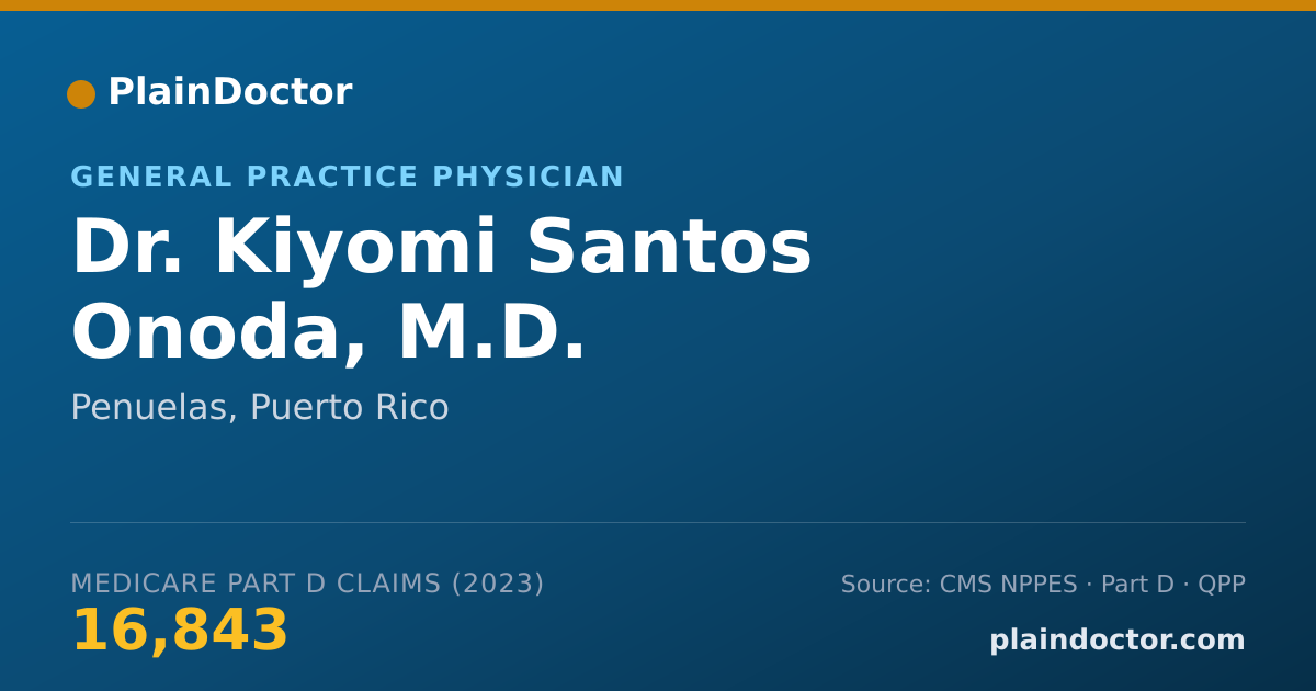 Shareable card for Kiyomi Santos Onoda, M.D. - General Practice Physician, Penuelas, PR