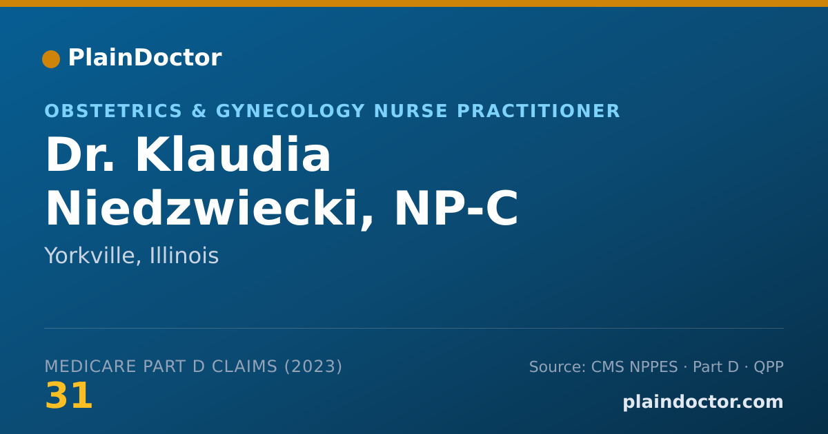Shareable card for Klaudia Niedzwiecki, NP-C - Obstetrics & Gynecology Nurse Practitioner, Yorkville, IL