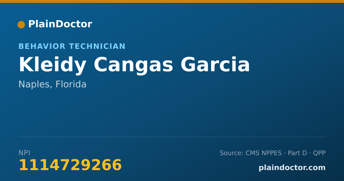 Shareable card for Kleidy Cangas Garcia - Behavior Technician, Naples, FL