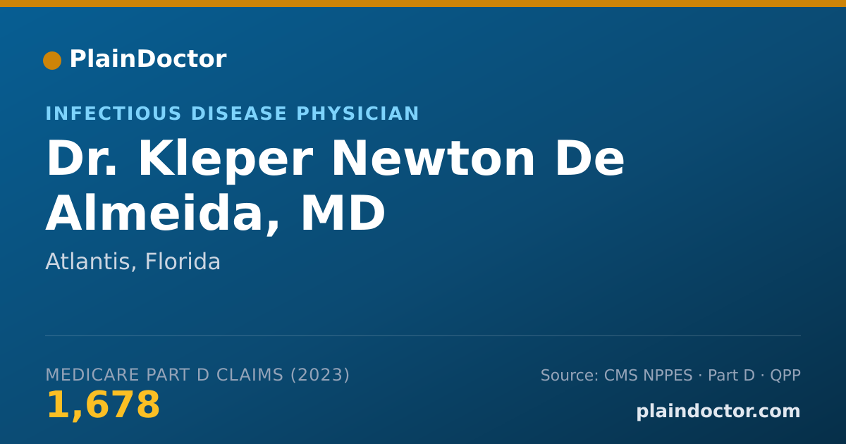 Shareable card for Kleper Newton De Almeida, MD - Infectious Disease Physician, Atlantis, FL