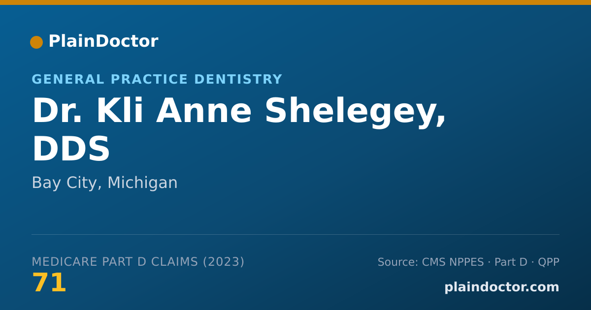 Shareable card for Kli Anne Shelegey, DDS - General Practice Dentistry, Bay City, MI