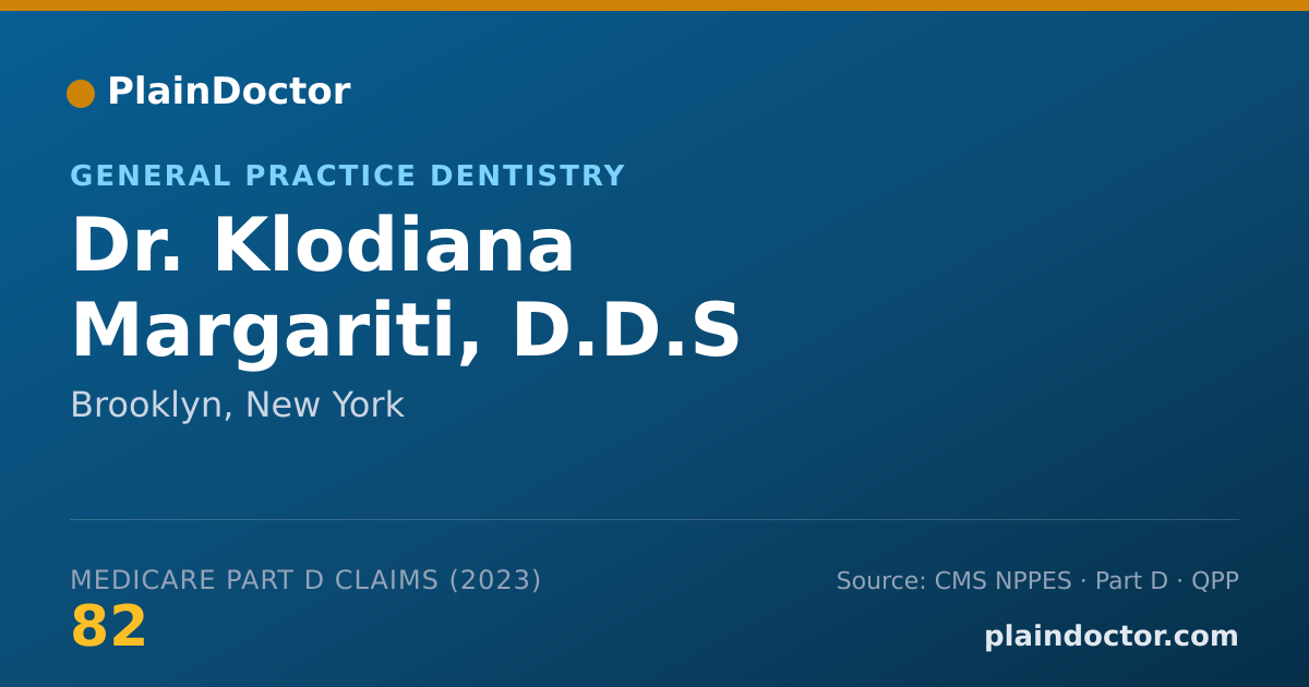 Shareable card for Klodiana Margariti, D.D.S - General Practice Dentistry, Brooklyn, NY