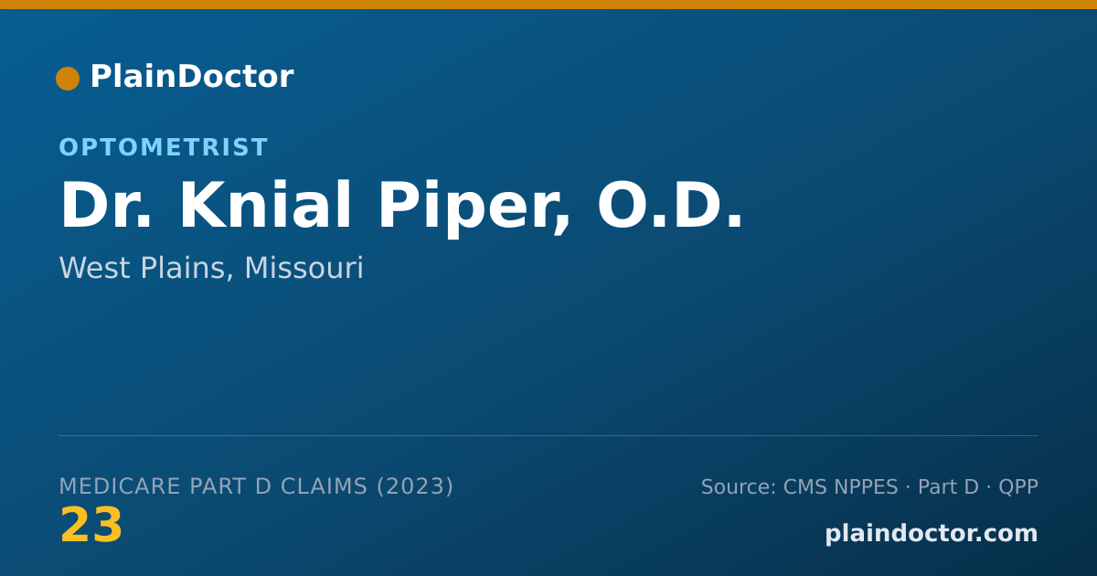 Shareable card for Knial Piper, O.D. - Optometrist, West Plains, MO