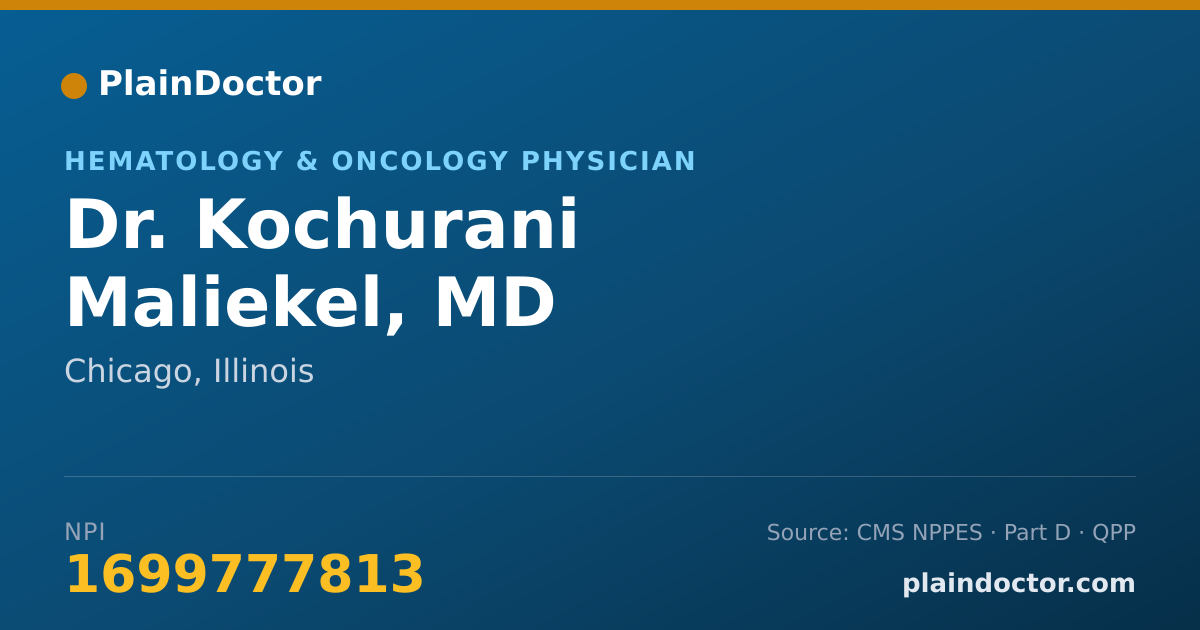 Shareable card for Kochurani Maliekel, MD - Hematology & Oncology Physician, Chicago, IL