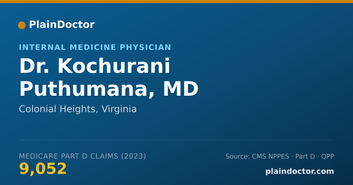 Shareable card for Kochurani Puthumana, MD - Internal Medicine Physician, Colonial Heights, VA