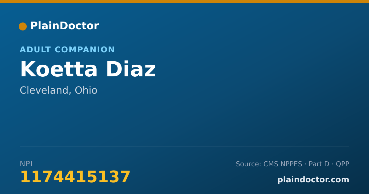 Shareable card for Koetta Diaz - Adult Companion, Cleveland, OH