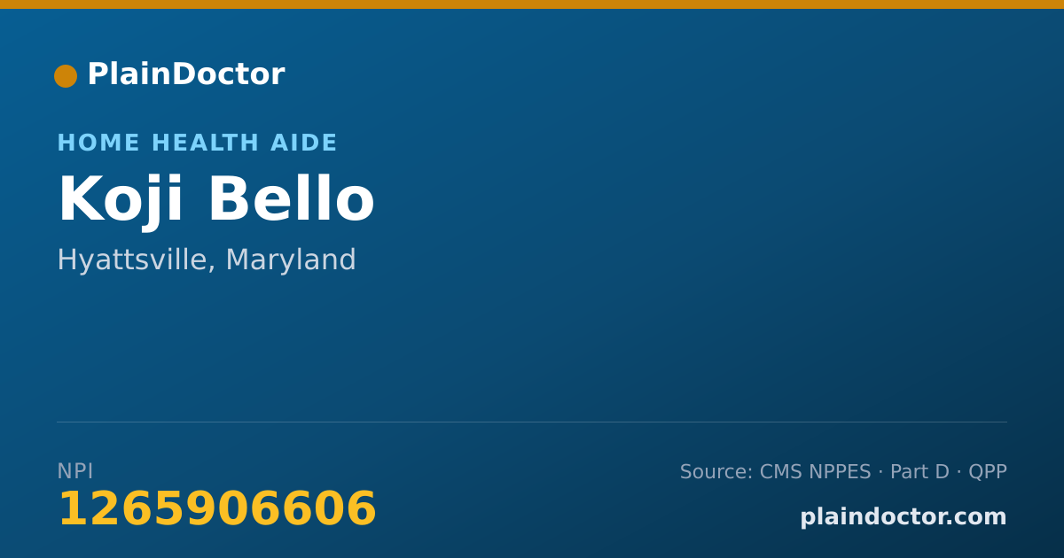 Shareable card for Koji Bello - Home Health Aide, Hyattsville, MD