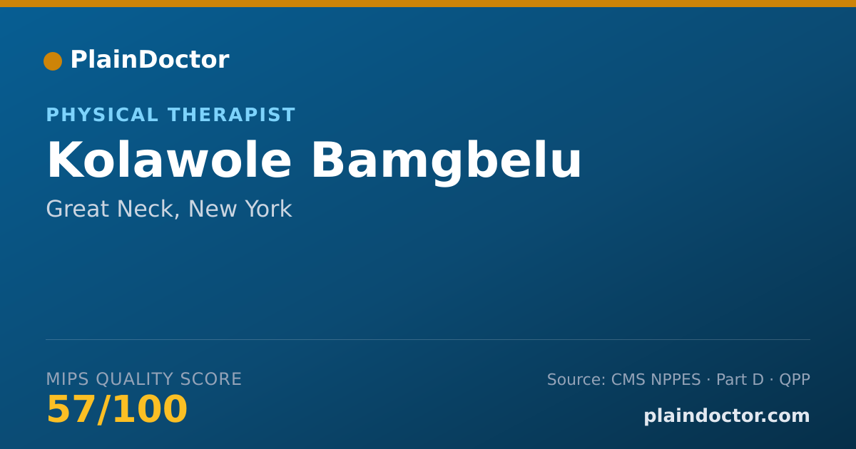 Shareable card for Kolawole Bamgbelu - Physical Therapist, Great Neck, NY