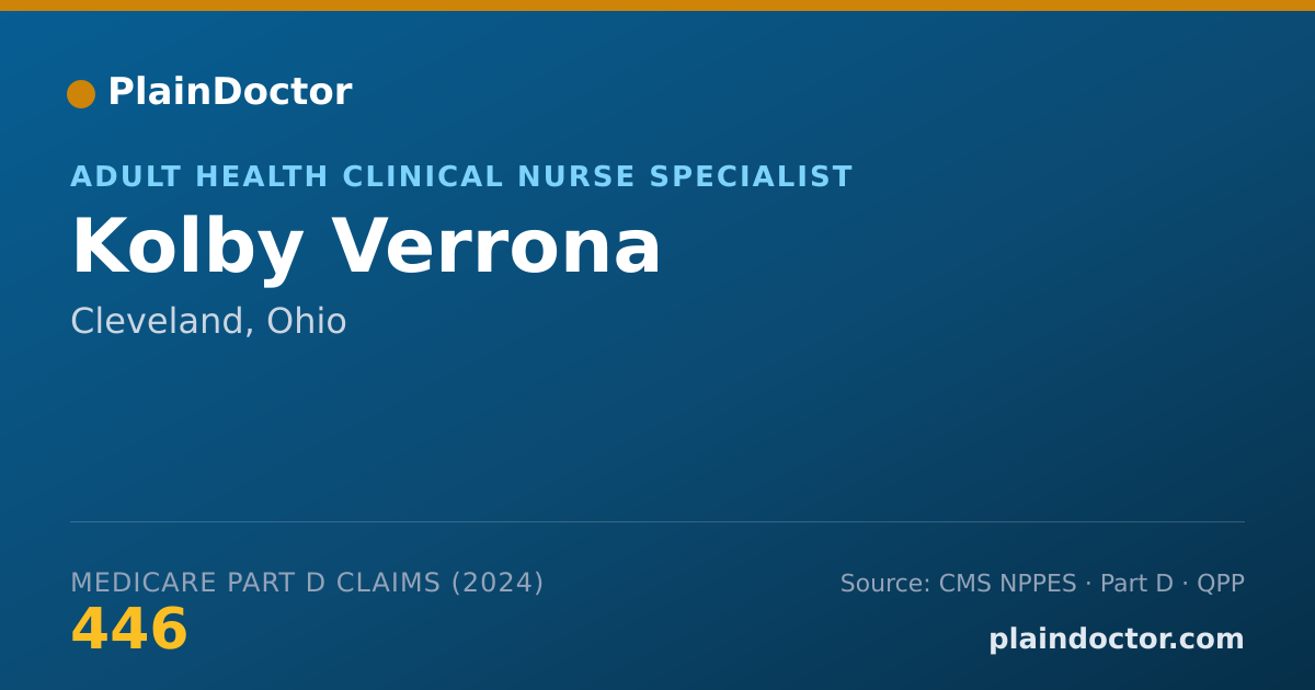 Shareable card for Kolby Verrona - Adult Health Clinical Nurse Specialist, Cleveland, OH