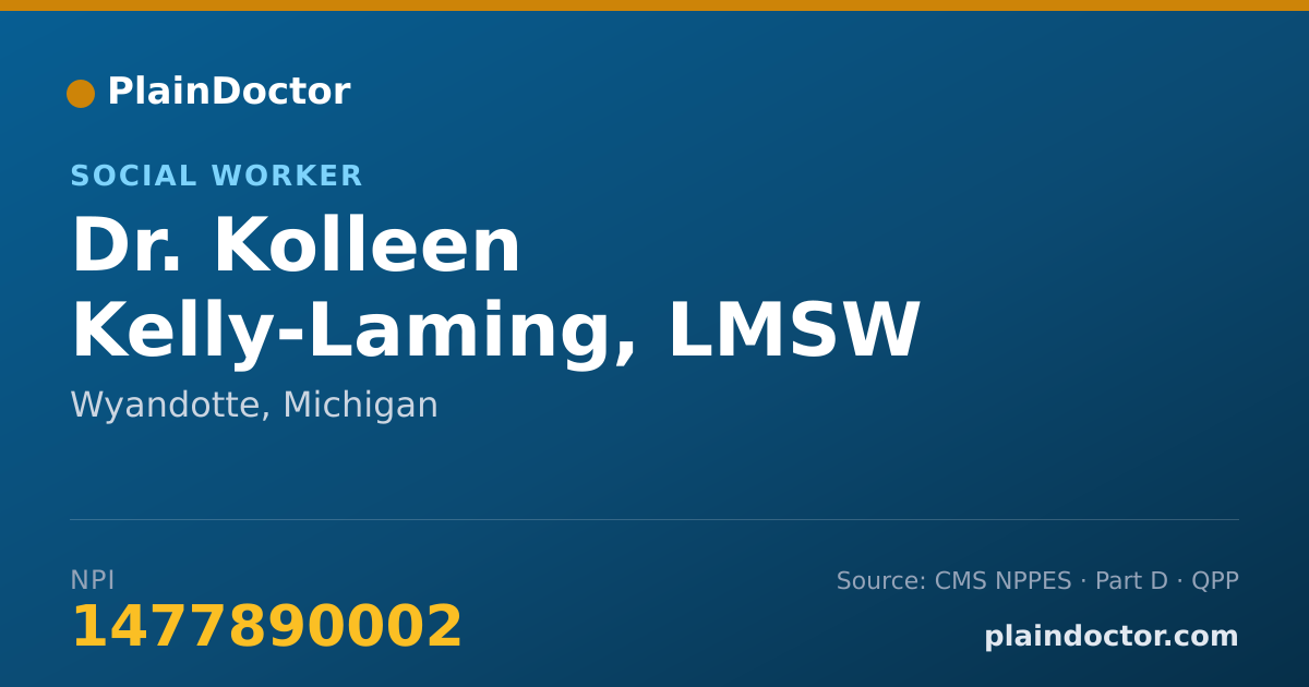 Shareable card for Kolleen Kelly-Laming, LMSW - Social Worker, Wyandotte, MI