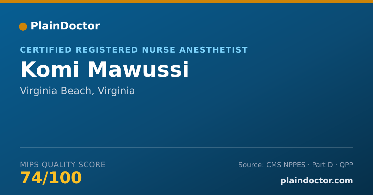 Shareable card for Komi Mawussi - Certified Registered Nurse Anesthetist, Virginia Beach, VA
