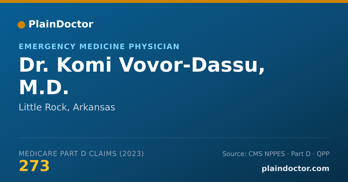 Shareable card for Komi Vovor-Dassu, M.D. - Emergency Medicine Physician, Little Rock, AR