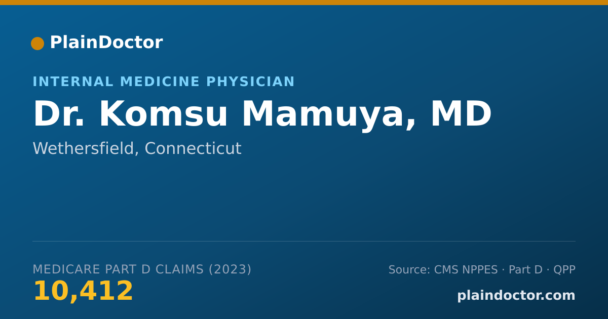 Shareable card for Komsu Mamuya, MD - Internal Medicine Physician, Wethersfield, CT