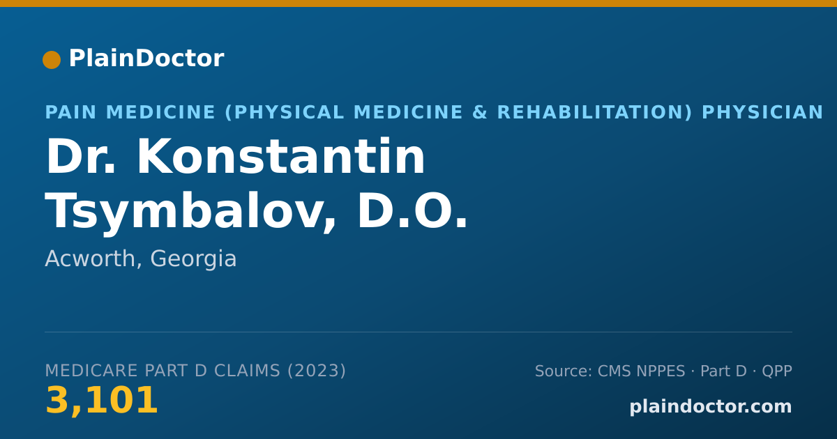 Shareable card for Konstantin Tsymbalov, D.O. - Pain Medicine (Physical Medicine & Rehabilitation) Physician, Acworth, GA