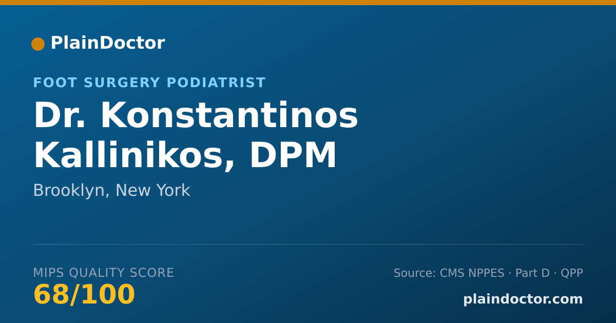 Shareable card for Konstantinos Kallinikos, DPM - Foot Surgery Podiatrist, Brooklyn, NY