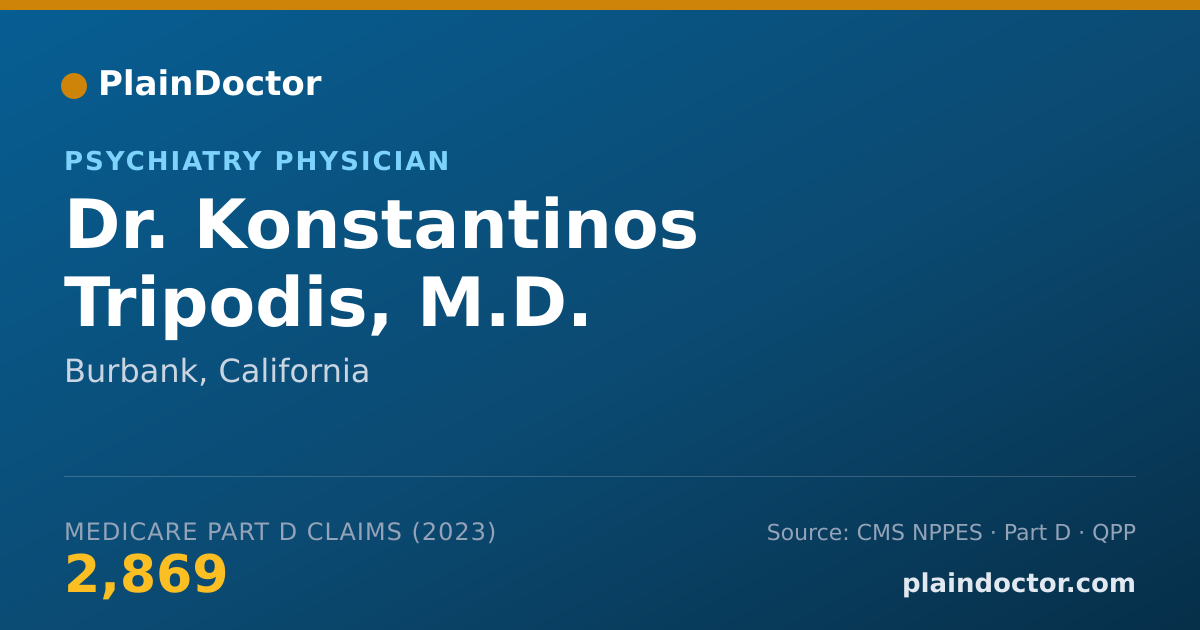 Shareable card for Konstantinos Tripodis, M.D. - Psychiatry Physician, Burbank, CA