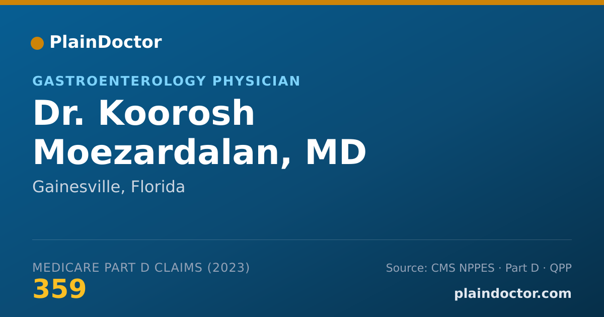 Shareable card for Koorosh Moezardalan, MD - Gastroenterology Physician, Gainesville, FL