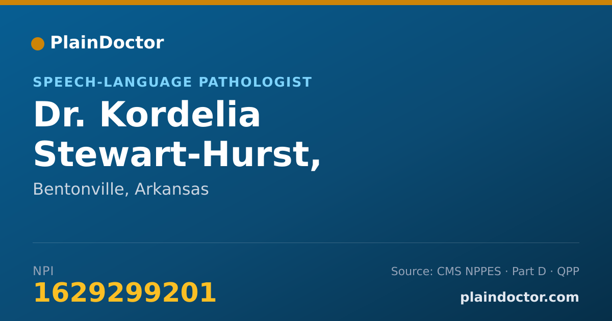 Shareable card for Kordelia Stewart-Hurst, MSCCCSLP - Speech-Language Pathologist, Bentonville, AR