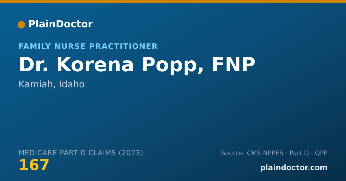 Shareable card for Korena Popp, FNP - Family Nurse Practitioner, Kamiah, ID