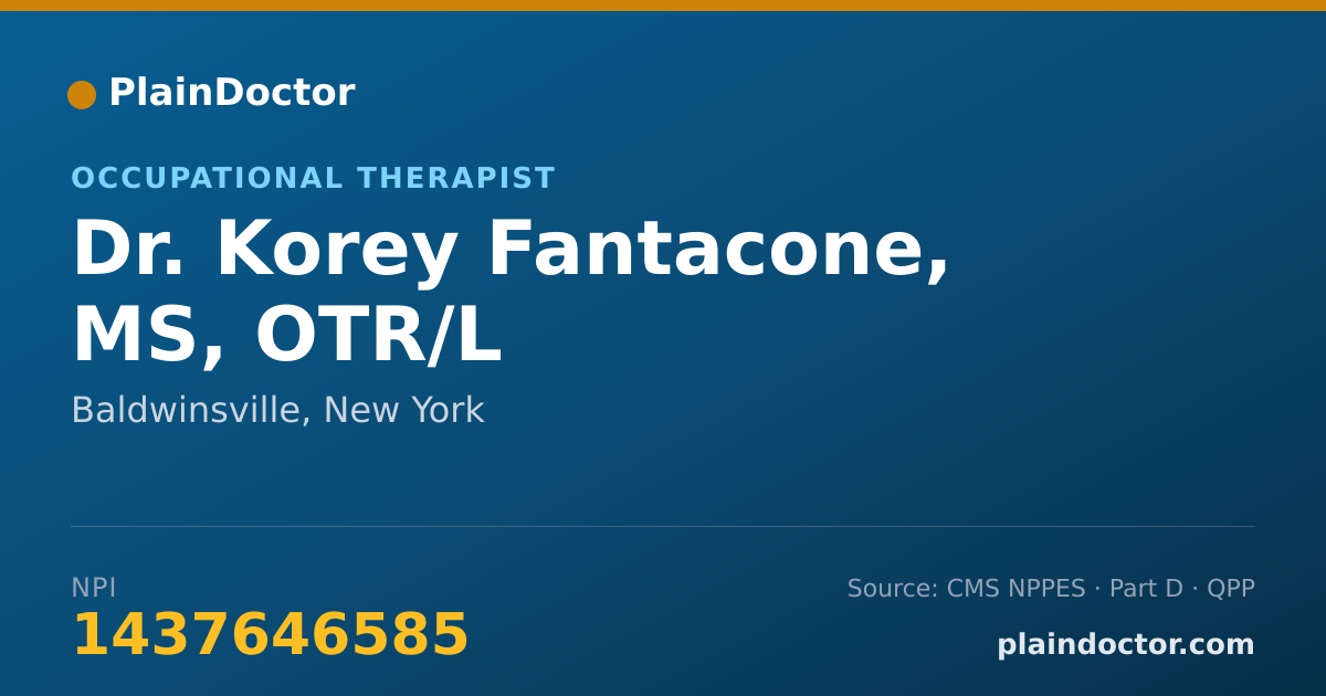 Shareable card for Korey Fantacone, MS, OTR/L - Occupational Therapist, Baldwinsville, NY