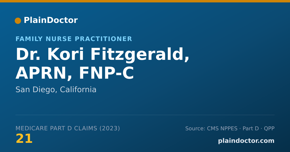 Shareable card for Kori Fitzgerald, APRN, FNP-C - Family Nurse Practitioner, San Diego, CA